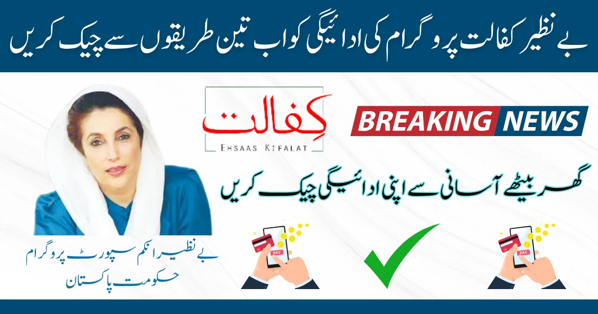 Benazir Kafalat Program Payment Check Through Three Easy Steps